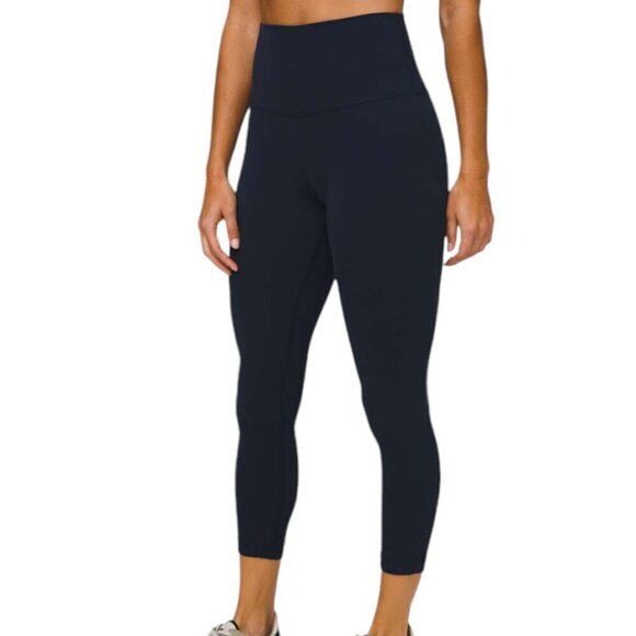 Lululemon 2022 Align Crop 23" High Rise Pull On Yoga Leggings True Navy Blue 2 - Picture 1 of 9